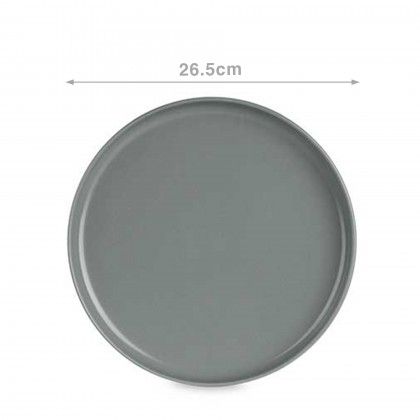 Prato Grs Raso Cinzento Escuro 26.5cm Pack 6