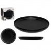 Prato Grs Sobremesa Preto 20cm Pack 6