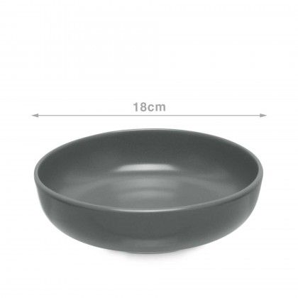 Prato Grs Sopa Cinzento Escuro 18cm Pack 6