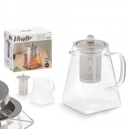 Bule com Filtro Inox 550ml 11X8.5X14cm