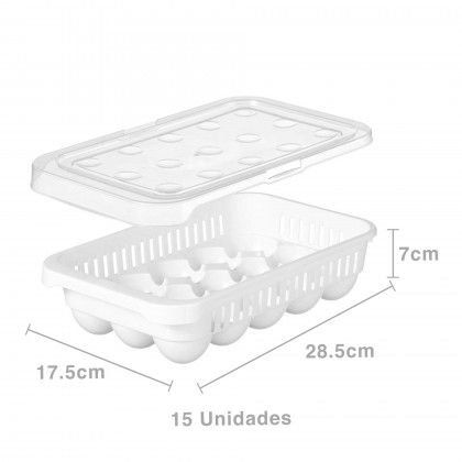 Caixa Porta Ovos 15 Unidades 28.5X17.5X7cm