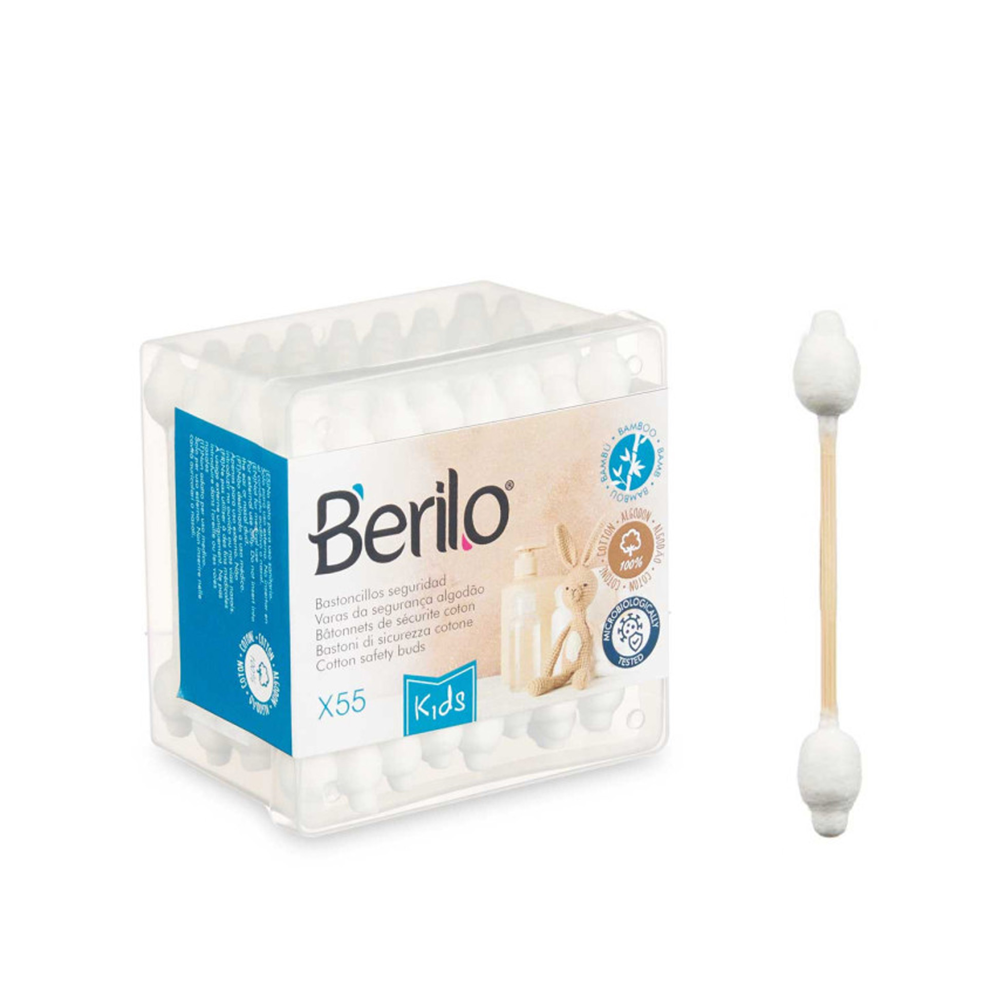 Caixa Cotonetes Bambu Bebe 55 Unidades
