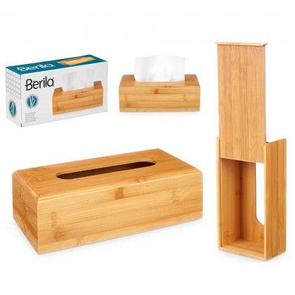 Caixa Porta Lenos Bambu 25X13X8cm