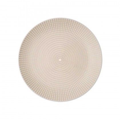 Prato Gravado Mesa Redondo Cinzento 27X3cm Pack 6