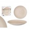 Prato Gravado Mesa Redondo Cinzento 27X3cm Pack 6