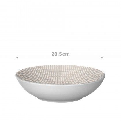 Prato Gravado Sopa Redondo Cinzento 20.5X5.4cm Pack 6