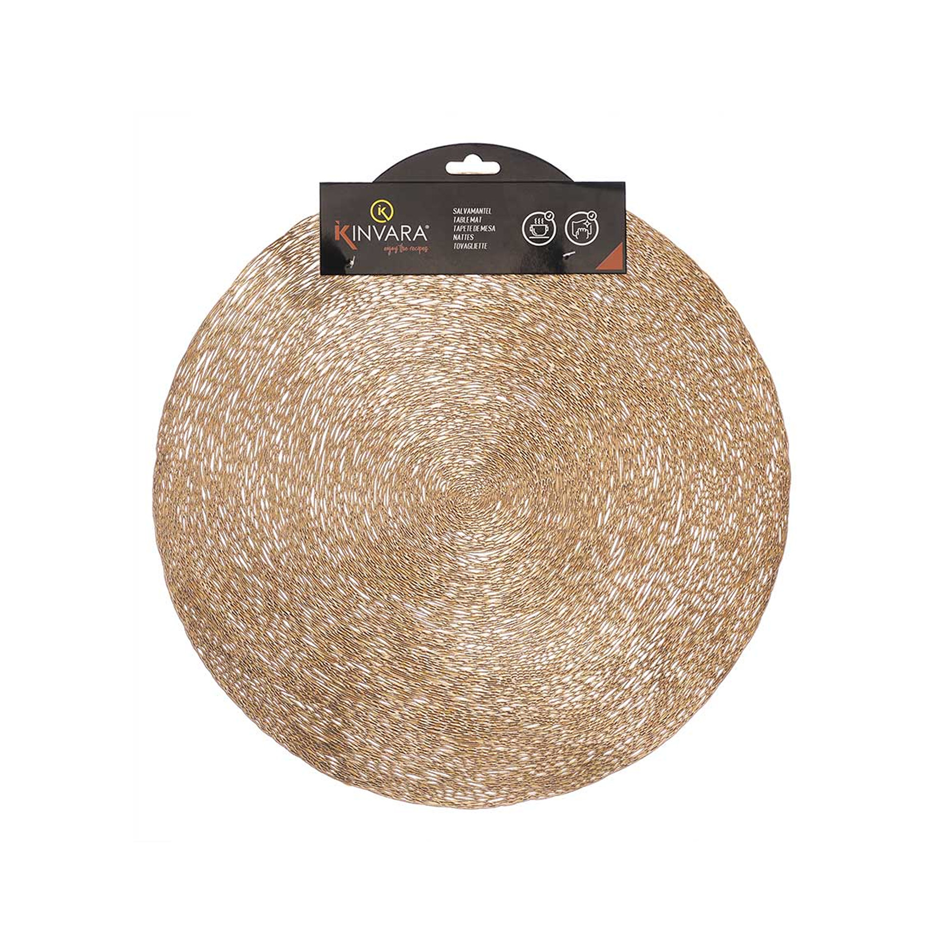 Individual Redondo Riscas Dourado 38cm