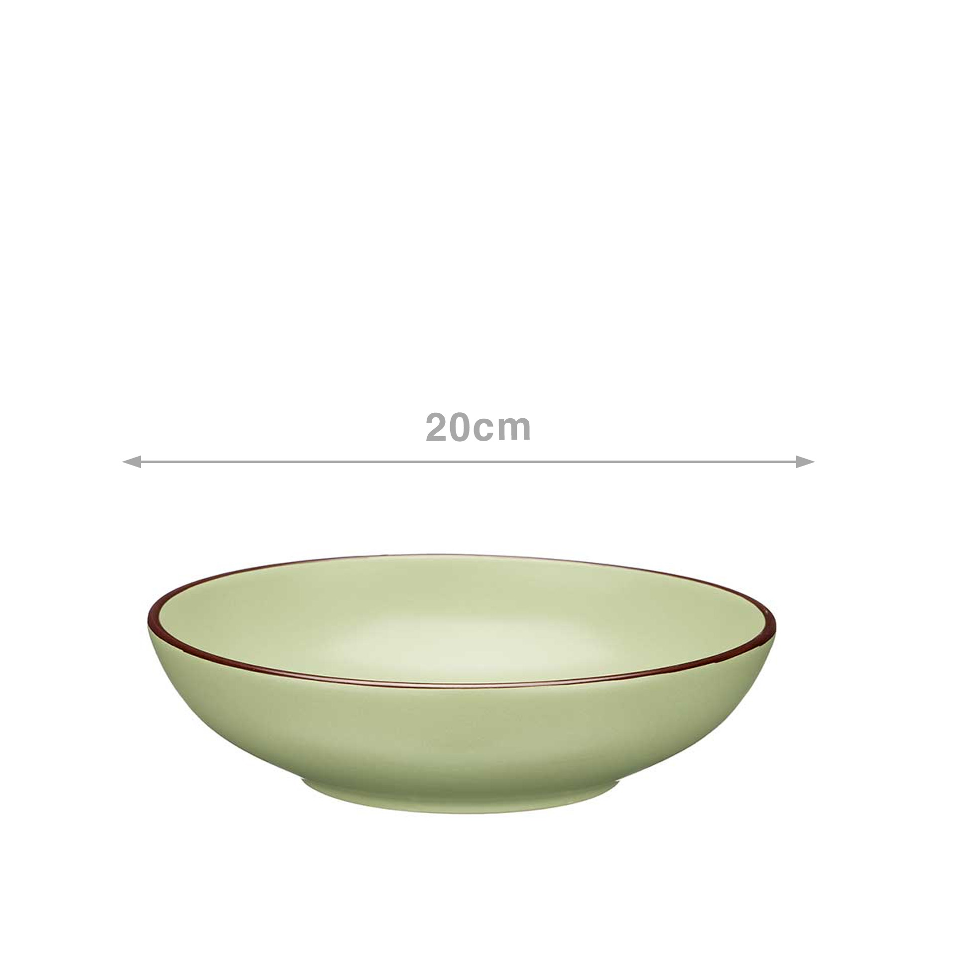 Prato Cerâmica Sopa Redondo Verde 20cm Pack 6