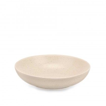 Prato Cer�mica Sopa Redondo Creme 20cm Pack 6