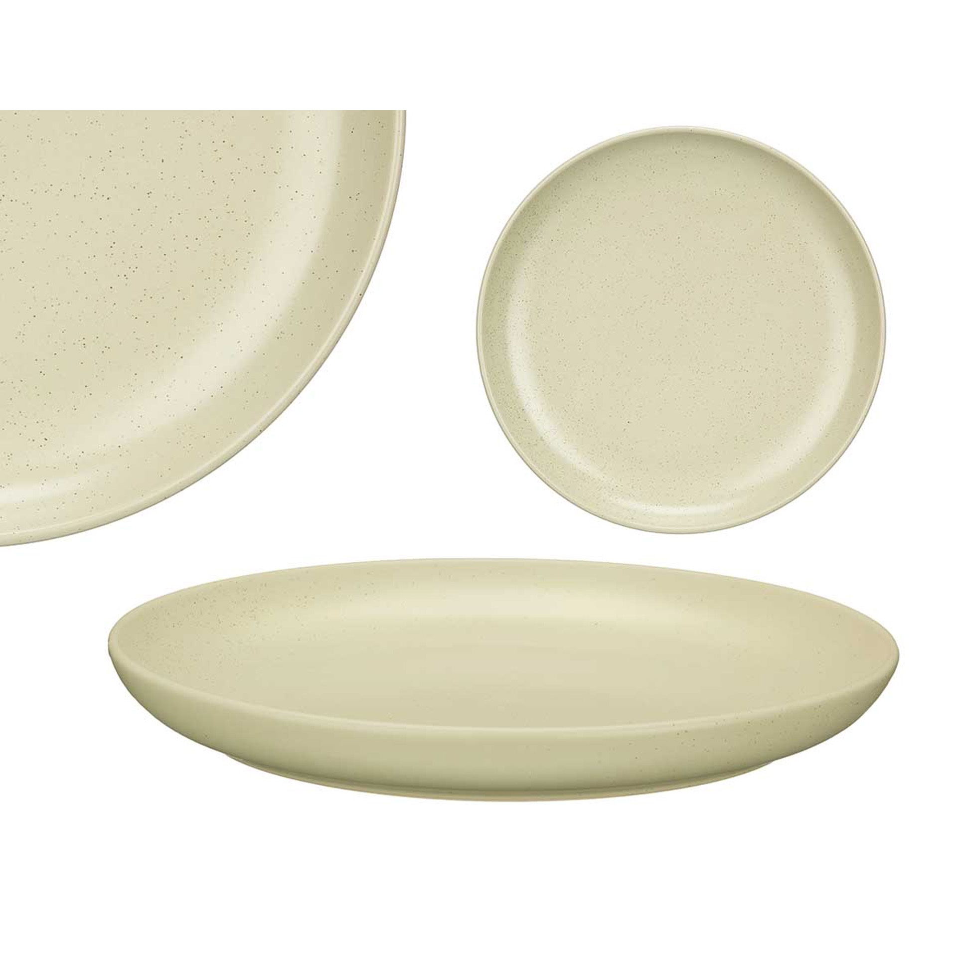 Prato Cerâmica Raso Redondo Verde Claro 26cm Pack 6