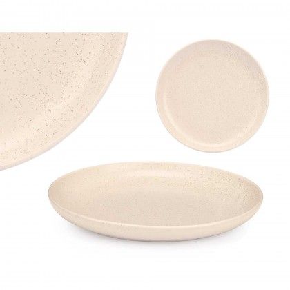 Prato Cer�mica Raso Redondo Creme 26cm Pack 6