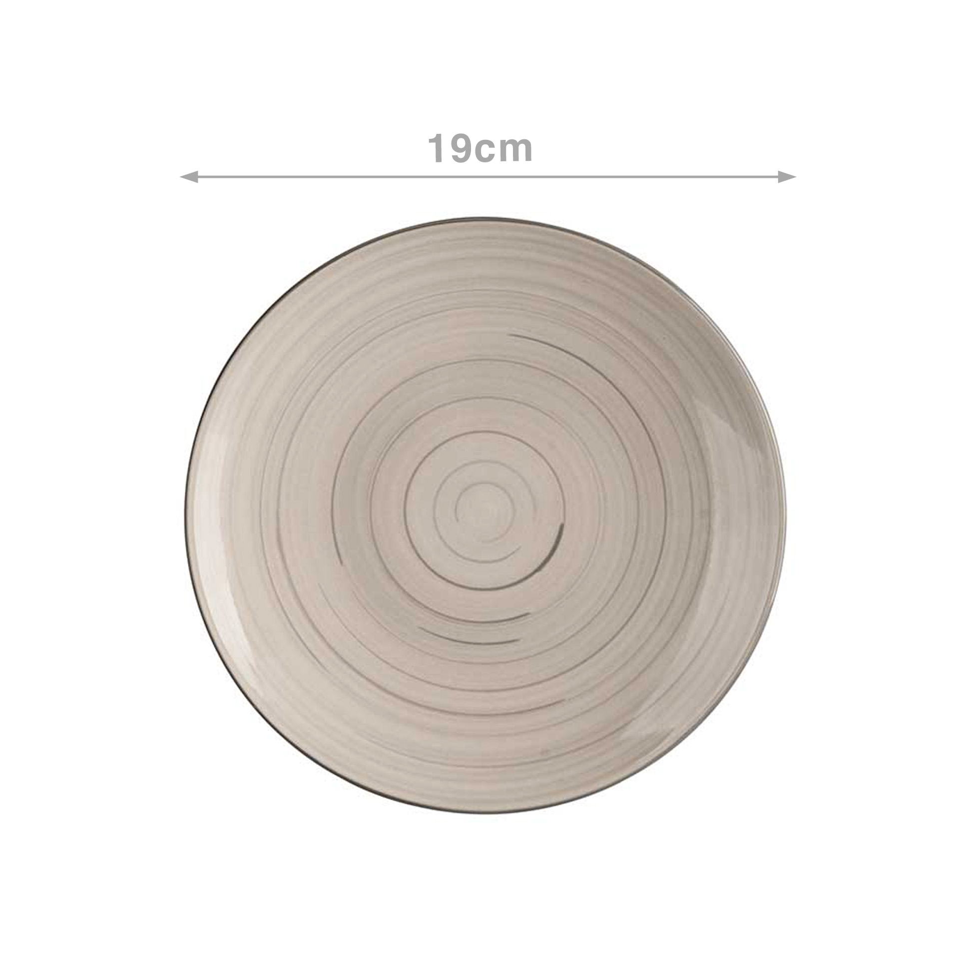 Prato Espiral Sobremesa Redondo Cinzento 19X2cm Pack 6
