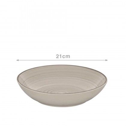 Prato Espiral Sopa Redondo Cinzento 21X5cm Pack 6