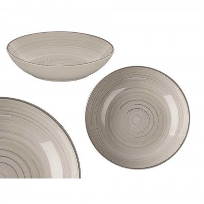 Prato Espiral Sopa Redondo Cinzento 21X5cm Pack 6