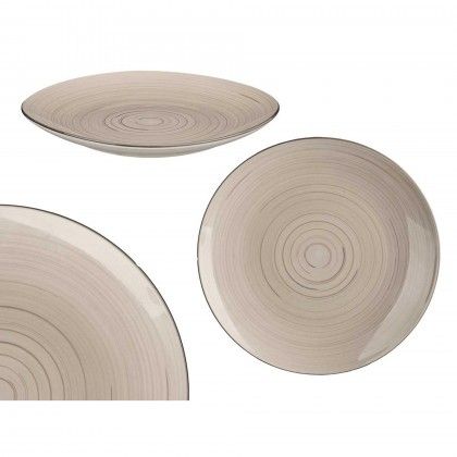 Prato Espiral Raso Redondo Cinzento 27X3cm Pack 6