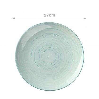 Prato Espiral Raso Redondo Azul 27X3cm Pack 6 Prato Espiral Raso Redondo Azul 27X3cm Pack 6