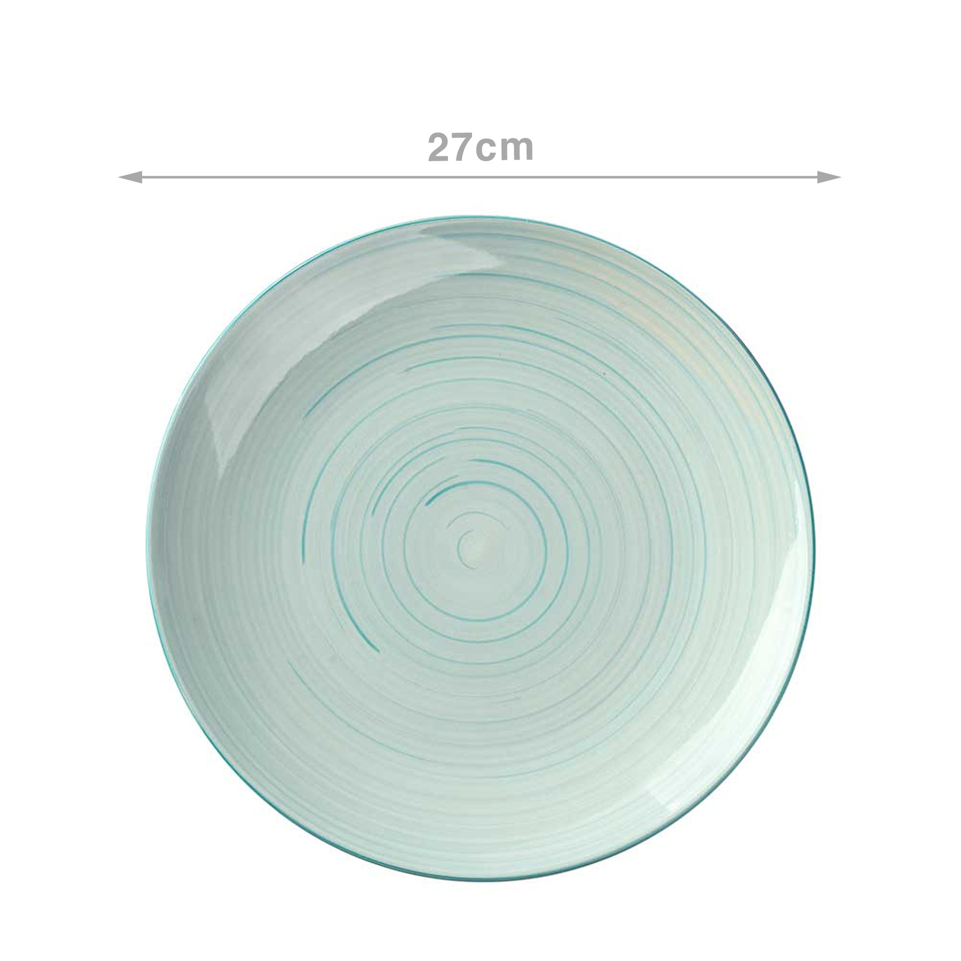 Prato Espiral Raso Redondo Azul 27X3cm Pack 6