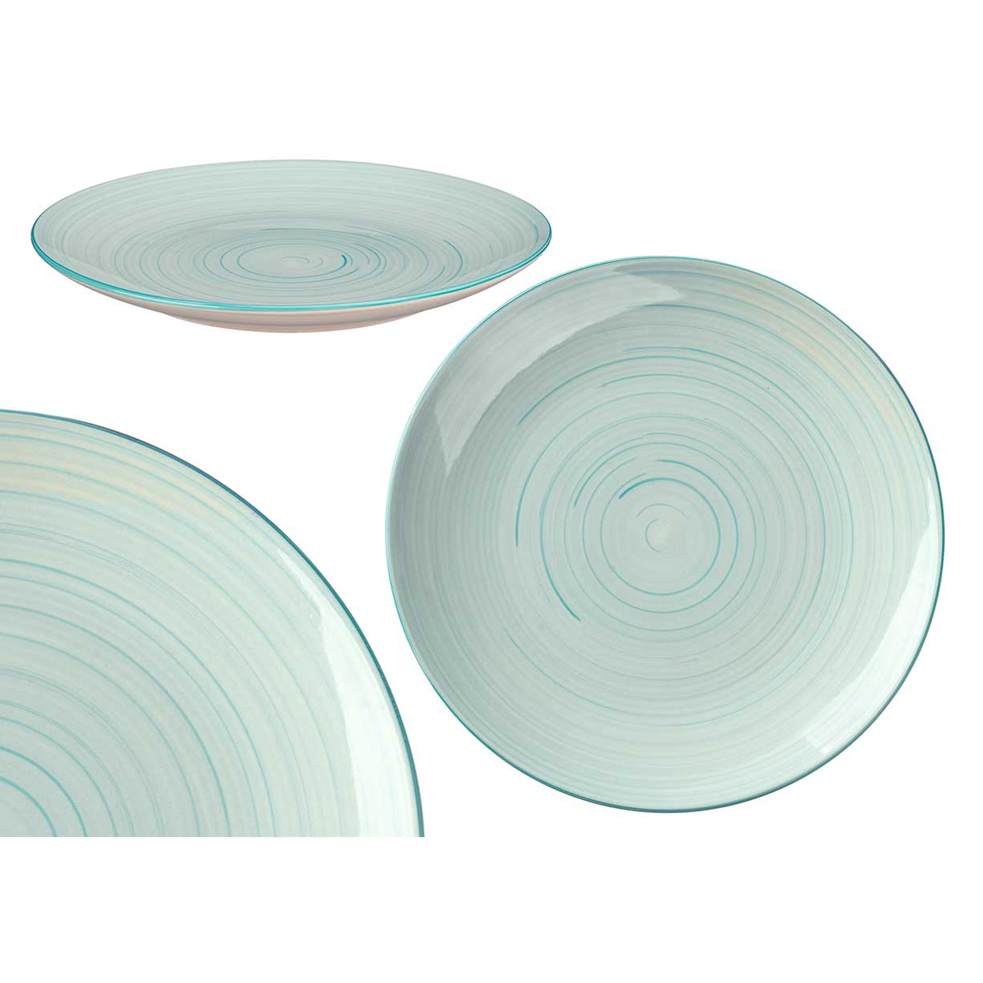 Prato Espiral Raso Redondo Azul 27X3cm Pack 6