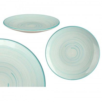 Prato Espiral Sobremesa Redondo Azul 19X2cm Pack 6