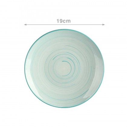 Prato Espiral Sobremesa Redondo Azul 19X2cm Pack 6