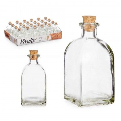 Frasco Vidro Tampa Cortia 125ml 5X10cm