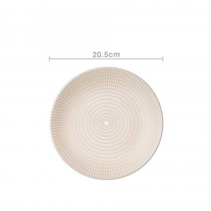 Prato Gravado Sobremesa Redondo Cinzento 20.5X2.7cm Pack 6
