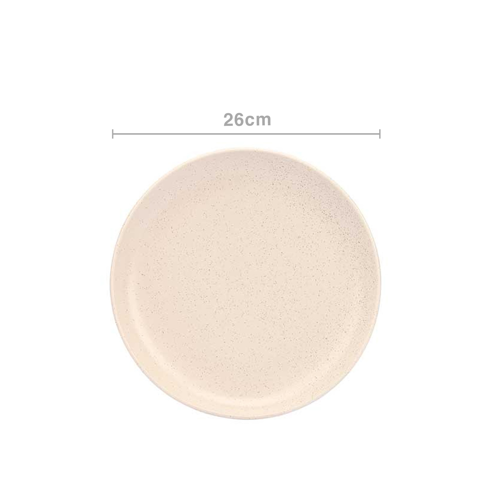 Prato Cerâmica Raso Redondo Creme 26cm Pack 6