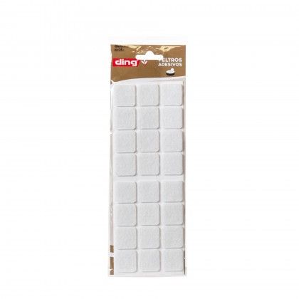 Feltro Adesivo Quadrado Branco 28X28X3mm Pack 24
