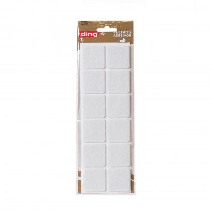 Feltro Adesivo Quadrado Branco 40X40X3mm Pack 12