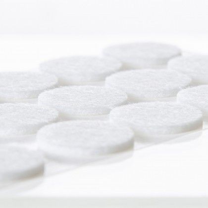 Feltro Adesivo Redondo Branco 40X3mm Pack 12