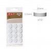 Feltro Adesivo Redondo Branco 22X2.5mm Pack 12