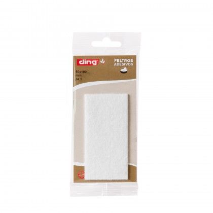 Feltro Adesivo Retangular Branco 50X100X2.5mm