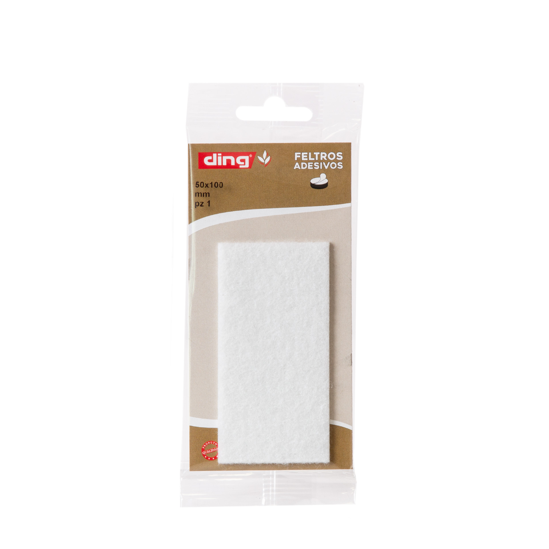 Feltro Adesivo Retangular Branco 50X100X2.5mm