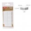 Feltro Adesivo Quadrado Branco 25X25X2.5mm Pack 8