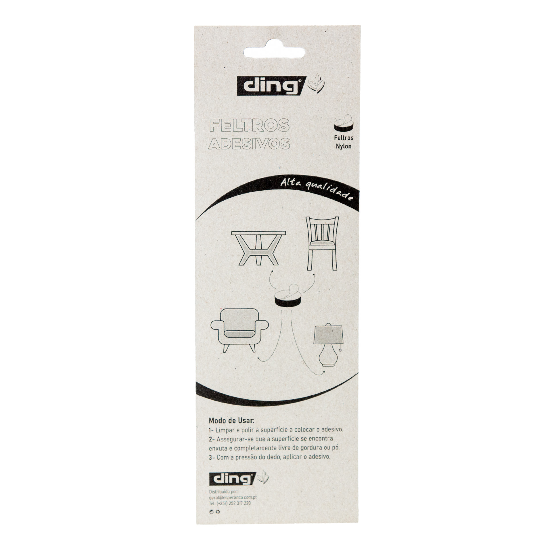 Feltro Adesivo Quadrado Branco 35X35X2.5mm Pack 4