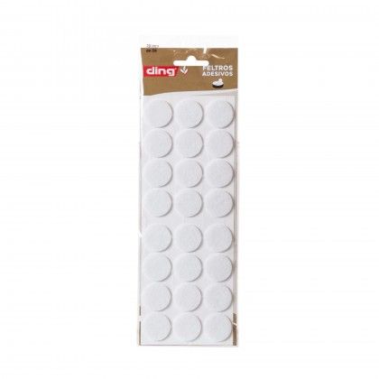 Feltro Adesivo Redondo Branco 28X3mm Pack 24