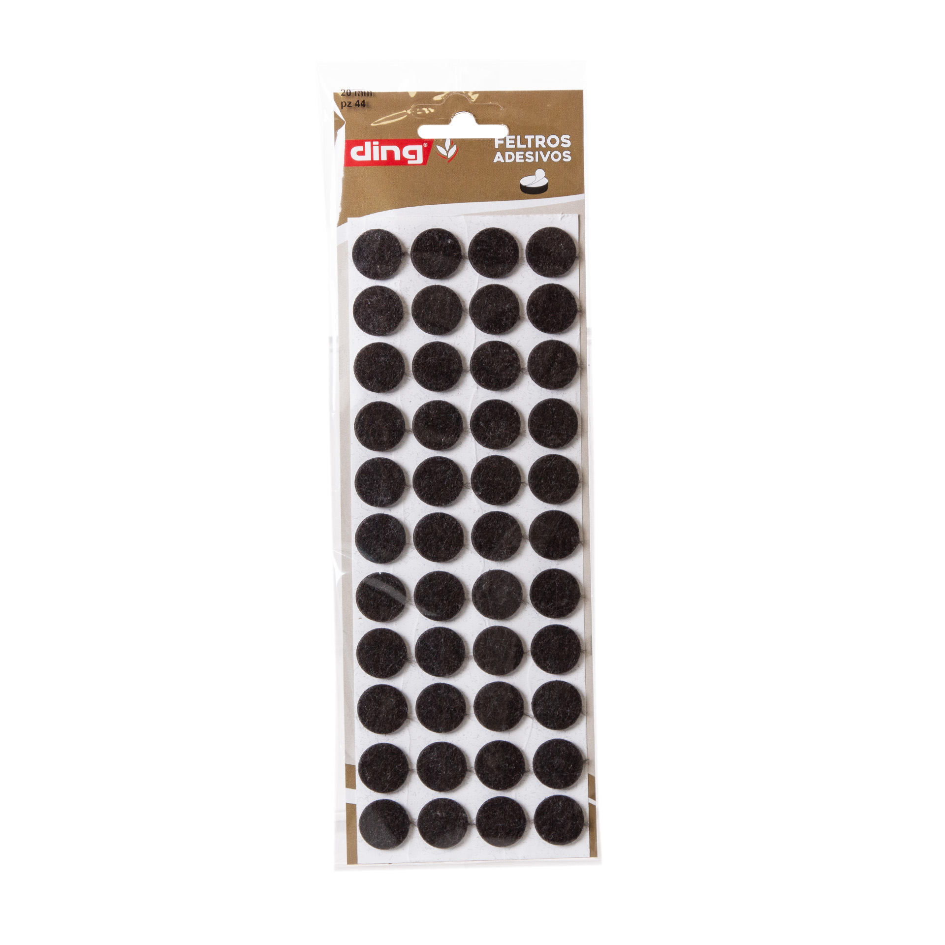 Feltro Adesivo Redondo Preto 20X3mm Pack 44