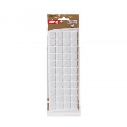 Feltro Adesivo Quadrado Branco 20X20X3mm Pack 44