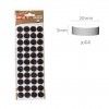 Feltro Adesivo Redondo Preto 20X3mm Pack 44