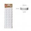 Feltro Adesivo Redondo Branco 28X3mm Pack 24