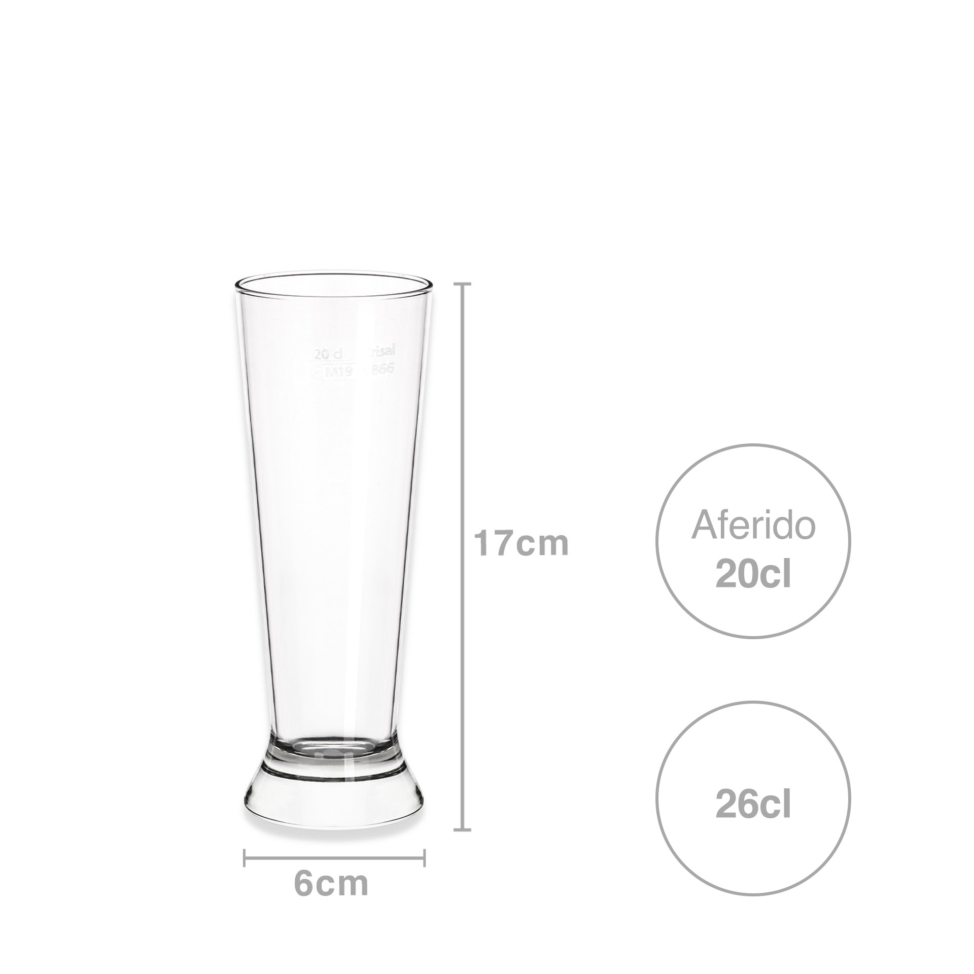 Copo Fino Príncipe 26cl Aferido 20cl Pack 6