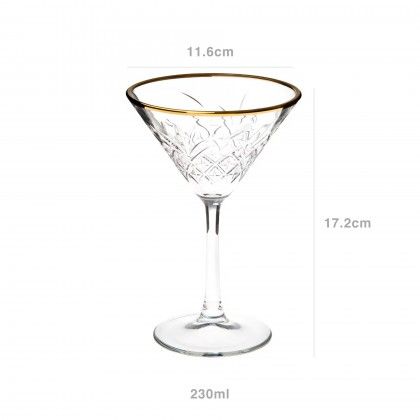 Copo Cocktail Timeless Golden Touch 230ml 11.6X17.2cm Pack 4