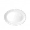 Travessa Vidro Opaco Feston Oval Branco 33X26cm