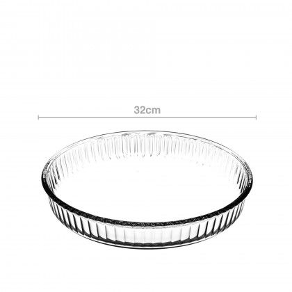 Assadeira Forno Vidro Redonda 32cm