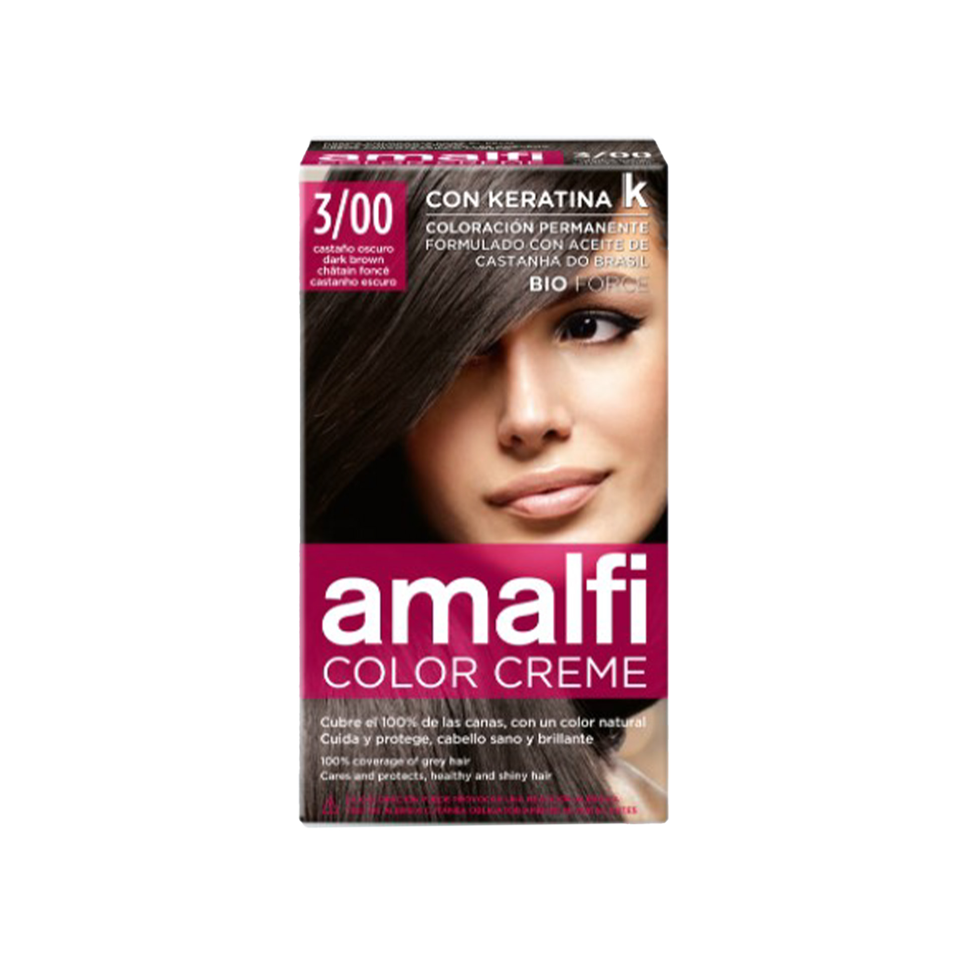 Tinta Cabelo Amalfi Castanho Escuro 3/00 50ml