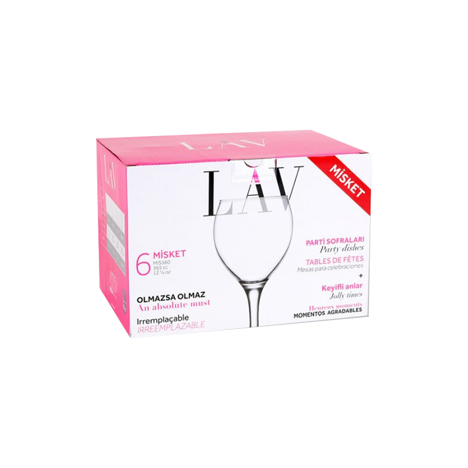 Copo com Pé Misket 36.5cl Pack 6