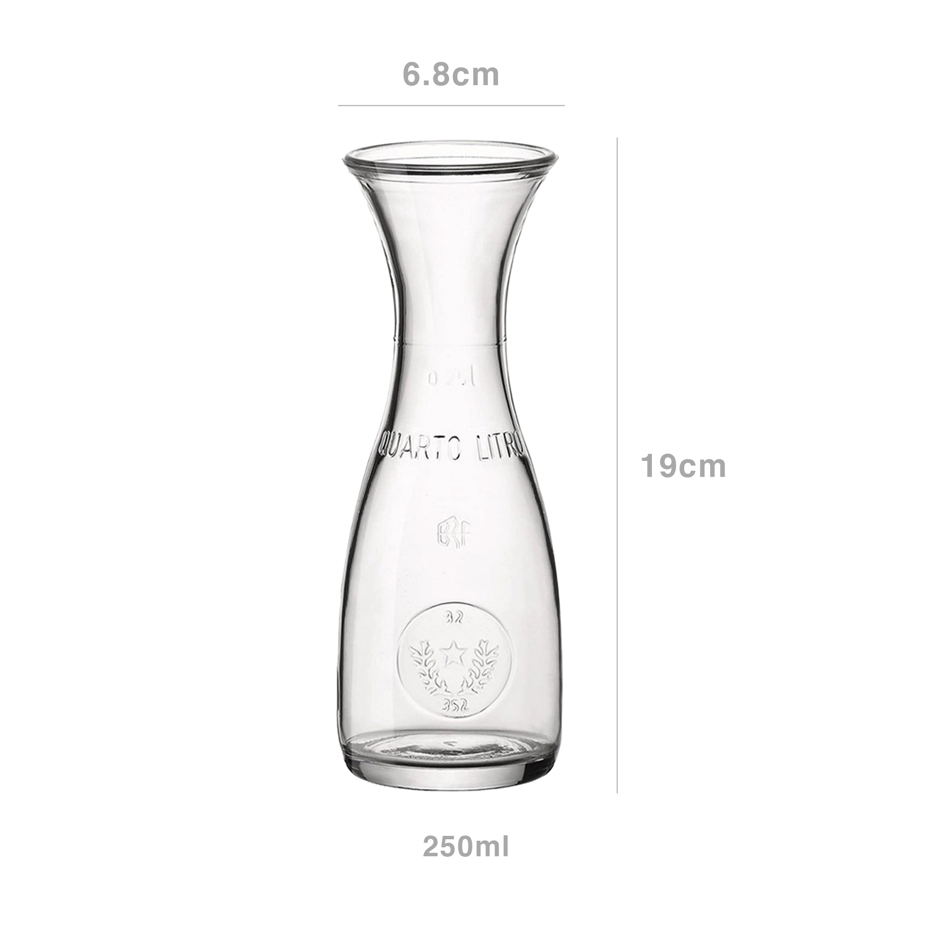 Decanter Vidro Misura 250ml 6.8X19cm