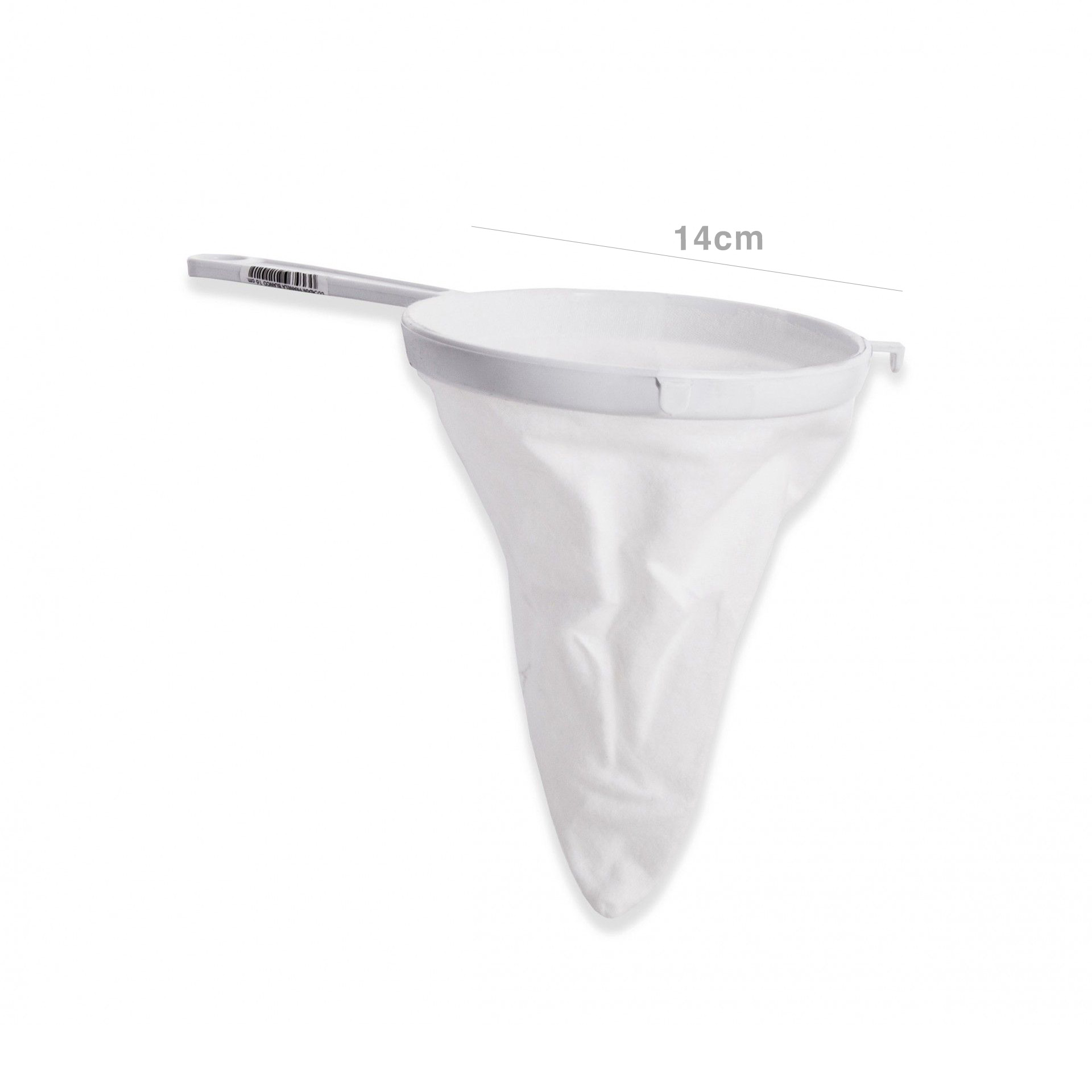 Coador Pano Cónico Branco 14cm