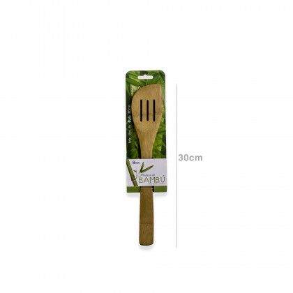 Esptula Curva Bambu com Ranhura 30CM