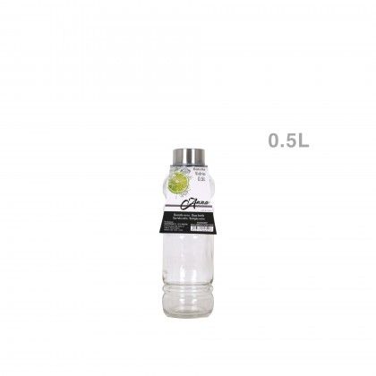 Garrafa Vidro Anna Tampa Metal 0.5L